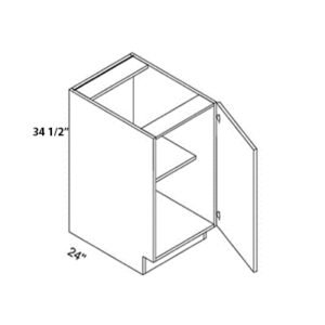 Euro Gloss Black 12″W X 341/2″H X 24″D Full Single Door Base Cabinet