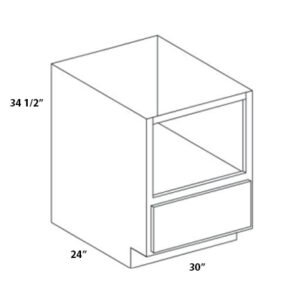 Euro Gloss Black 30″W X 341/2″H X 24″D Microwave Base Cabinet