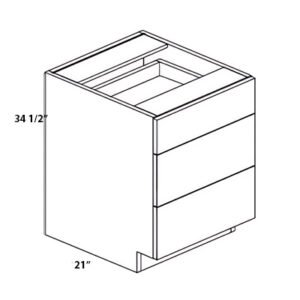 Euro Gloss Black 15″W X 341/2″H X 21″D Vanity Drawer Base