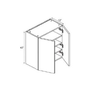 Euro Gloss Black 36″W X 42″H X 12″D Double Door Wall Cabinet