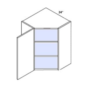 Euro Gloss Black 24″W X 36″H X 24″D Wall Diagonal Corner Cabinet