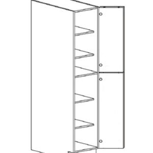 Euro Gloss Black 18″W X 90″H X 24″D Double Door Pantry Cabinet