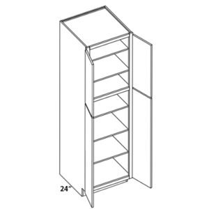 Euro Gloss Black 30″W X 96″H X 24″D Four Door Pantry Cabinet